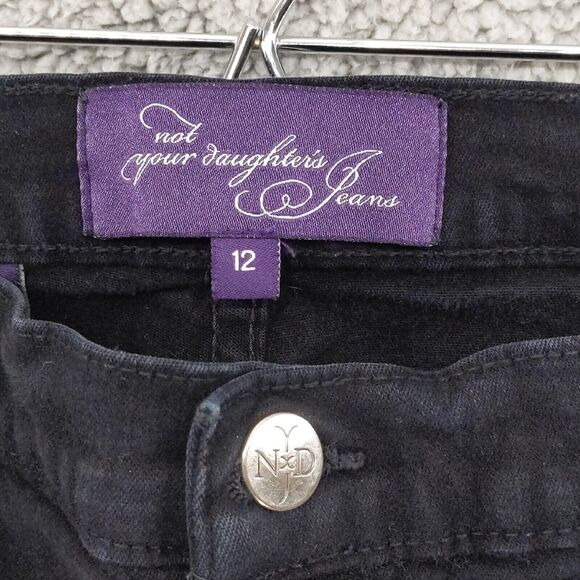 NYDJ Slim Straight Leg Jeans Women 12 Black Made in‎ USA Old Label D49 - Picture 2 of 16